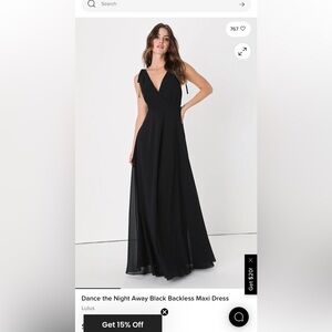 Lulu's Black V-Neck Tie-Shoulder Maxi Dress